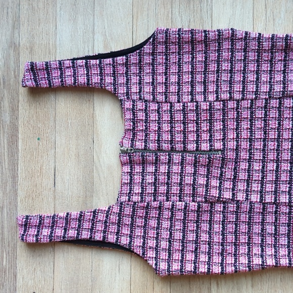 Topshop Women's Size 6 Pink and Black Textured Mini Dress - Picture 3 of 9